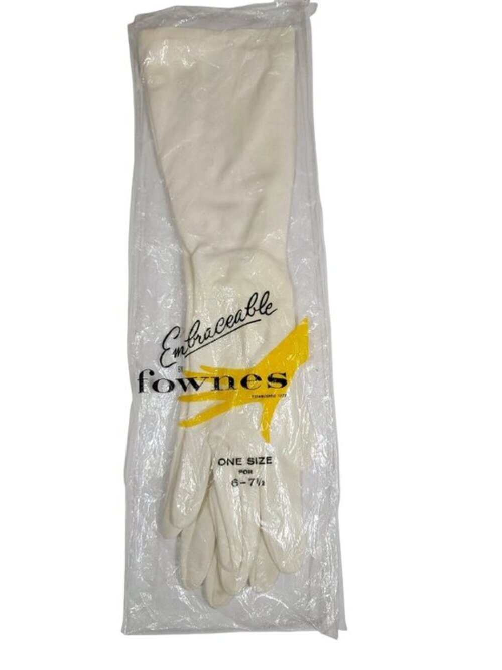 Vintage Embraceable By Fownes Long Gloves 6-7.5 Ivory
